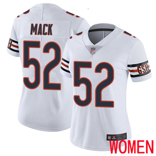 Chicago Bears Limited White Women Khalil Mack Road Jersey NFL Football #52 Vapor Untouchable->youth nfl jersey->Youth Jersey